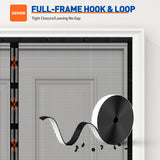 MAGZO Magnetic Screen Door Fit Door Size 48 x 96 Inch, Actual Screen Size 50" x 97" Magnet Screen Curtain for Sliding Door-Black
