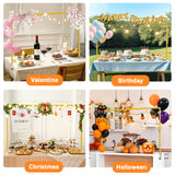 Over The Table Rod Stand with Clamps, Adjustable Table Arch 28"-98" Length, 13"-42" Tall, Table Balloon Arch Stand for Wedding, Birthday, Christmas, Halloween, Craft, Party Decoration, Gold