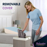 Bed Wedge Pillow | Unique Curved Design for Multi Position Use | Memory Foam Wedge Pillow for Sleeping | Works for Back Support, Leg, Knee | Includes Cover Plus Extra Sheet (Dark Grey)