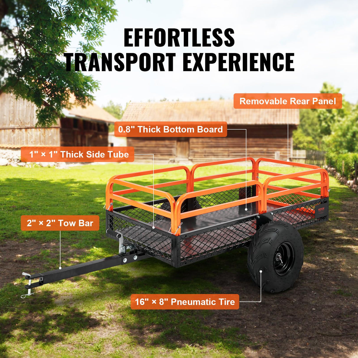 VEVOR ATV UTV Trailer Tow Behind Dump Cart