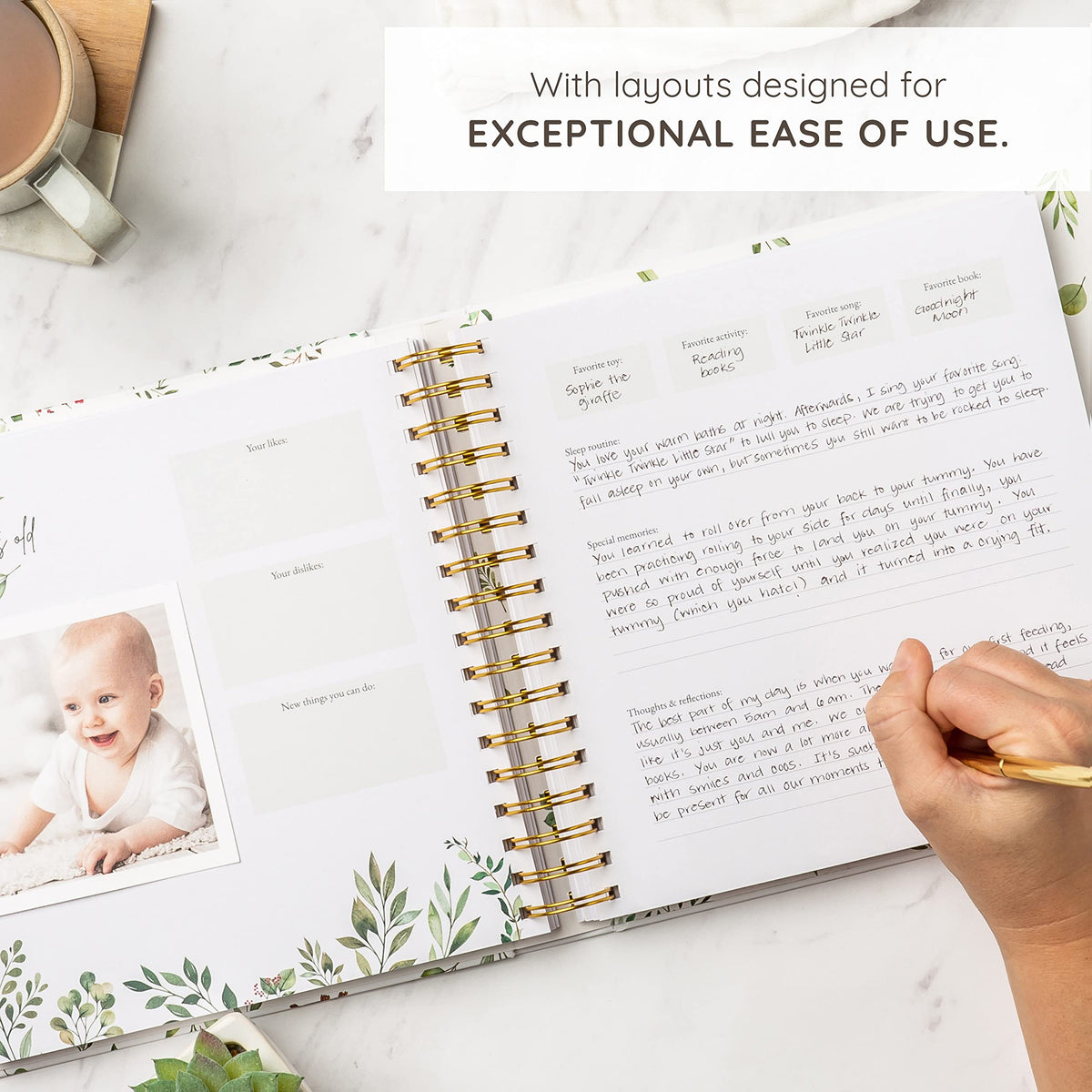 Keepsake Baby Memory Book – Timeless Gender Neutral First 5 Year Baby Book