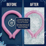 CoolTimeUSA Neck Cooling Tube | Wearable Cooling Wrap for Summer Heat | Hands Free Cold Pack - (Pink) (Set of 3)