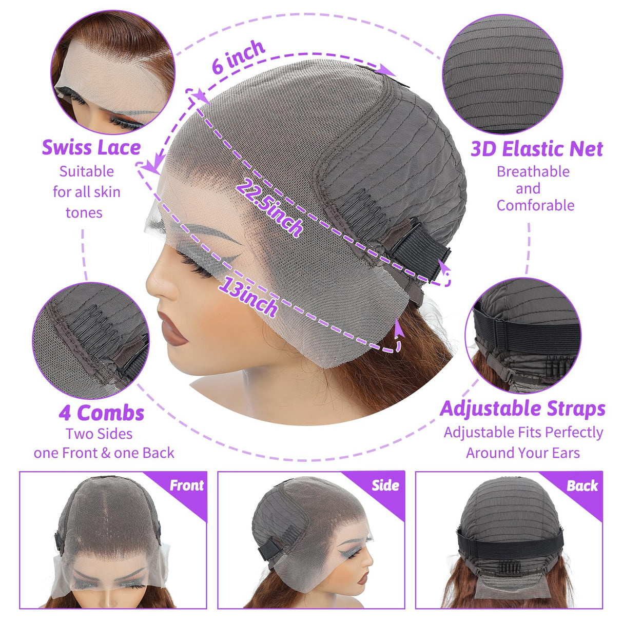 Chocolate Brown Lace Front Wig 13x6 HD Body Wave Lace Front Wigs Human Hair Pre Plucked Colored Frontal Glueless Brown Human Hair Wig for Women with Baby Hair 180 Density 26 Inch