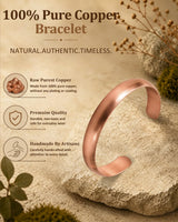 MagEnergy Copper Bracelet for Women Men-Tibetan Handmade-100% Pure Copper