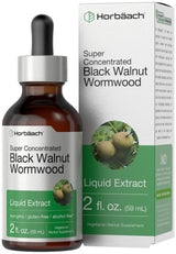 Horbäach Black Walnut Wormwood Liquid Extract | 2 fl oz | Alcohol Free Tincture | Vegetarian, Non-GMO & Gluten Free