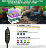 MYMULIKE Seed Starter Tray with Grow Light,5 Pack 60 Cells Seedling Tray Kit Reusable & Dishwasher Safe for Starting Vegetable, Flower & Herb Seeds Indoor Grow Kit for Deep-Rooted Seedlings