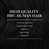 GOO GOO Clip in Hair Extensions Real Human Hair, Remy Human Hair Extensions Clip ins for Women, Natural Human Hair, 20inch 150g 9Pcs, 1 Jet black