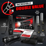LED Flashlight High Lumens, Mini Tactical LED Flashlight 2 Pack, 5 Modes Zoomable Beam, Battery Powered (Batteries Not Included) for Camping, Hunting, Home & Emergency, Compact Small LED Flashlight