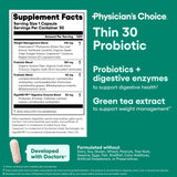 Physician's CHOICE - Beat Bloat + Support Weight Management Bundle: Digestive Enzymes + Thin-30 Probiotic