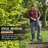 Colwelt Manual Edger Lawn Tool 40-inch, Half Moon Edger Chopper Lawn Tool with V-Shape Serrated Blade, Solid Steel Lawn Edger Tool with Soft T-Grip, Garden Edger for Sidewalk, Grass, Yard, Landscape
