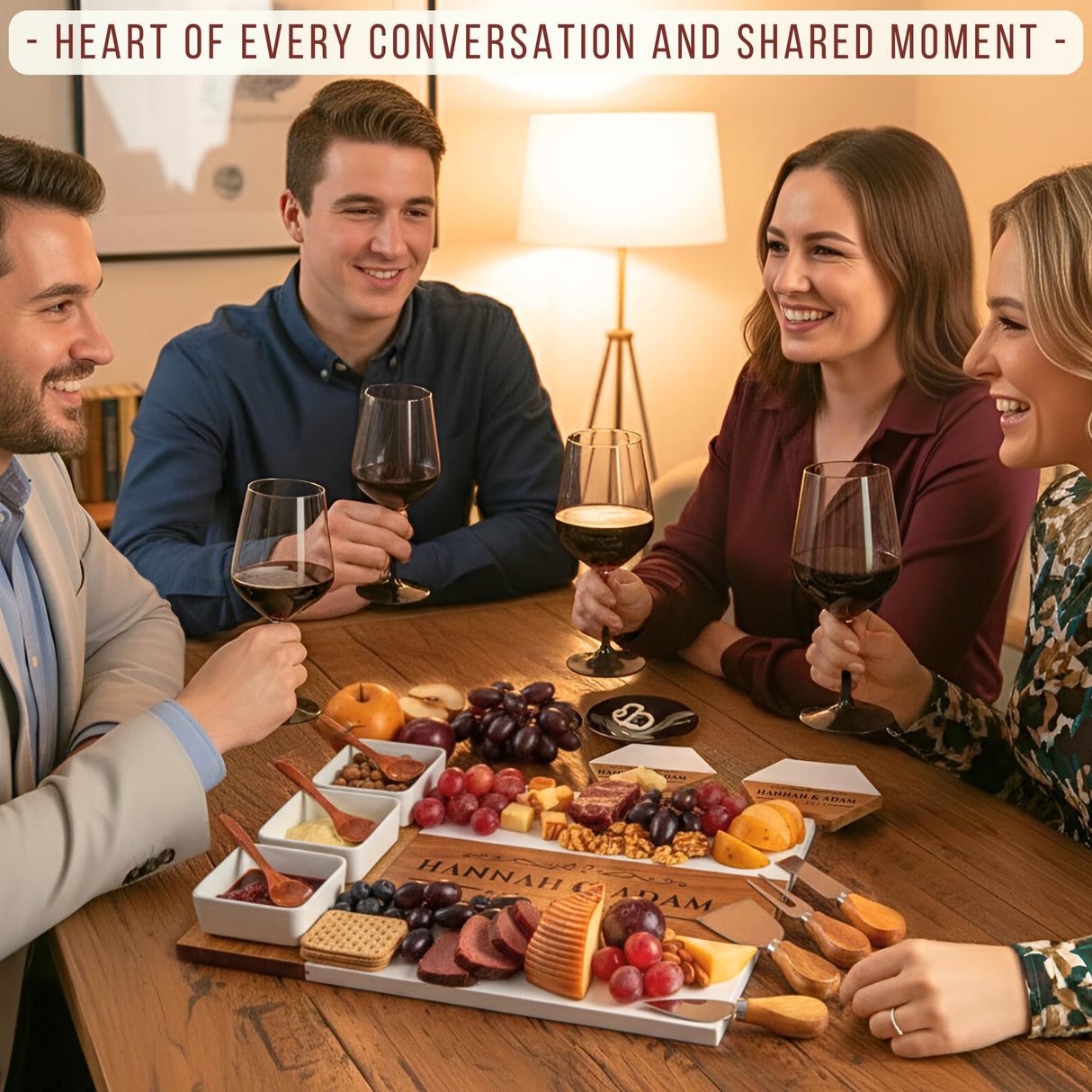 Personalized Charcuterie Board - Large Cheese Boards for Wedding & Anniversary, New Home, Christmas, House, Bridal Shower, Birthday, Retirement Gift for Women, Custom Wedding Gifts