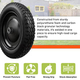 2-PCS 4.80/4.00-8 Tire, 14.5" Flat Free Wheelbarrow Tire and Wheel - Solid Replacement Tires with 3"-7" Adjustable Centered Hub, 5/8" & 3/4" Bearings | Fit 4.80/4.00-8, 4.00-8, 4.00-6, 3.50/3.00-8