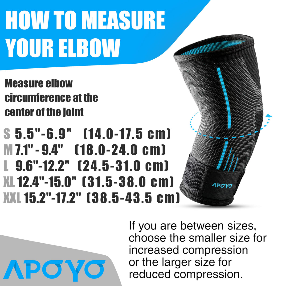APOYO Elbow Brace for Tendonitis and Tennis Elbow, (Pair) Compression Sleeve for Arthritis, Workouts, Reduce Joint Pain During Fitness Activity (Small)