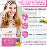 60 PCS Vital Vaginal Probiotics Source Feminine Gummies PH Balance for Women Feminine Balance Gummies Womens Vaginal Health Supplement
