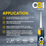OB1 White Multi-Surface Construction Sealant & Adhesive - Hybrid Technology - Excellent Chemical Resistance - Water Resistant - Weather Resistant - Food Safe - 290ml