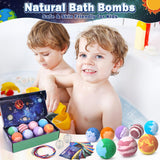 Toylink Galaxy Bath Bombs for Kids with Surprise Inside Space Toys, 8 Pack Planet Bath Bombs with Solar System Gemstones Organic Bubble Bath Fizzies Birthday Christmas Gift for Boys Girls