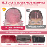 30 Inch 99J Burgundy Lace Front Wigs Human Hair 13x6 Body Wave Lace Front Wigs Human Hair Pre Plucked 200 Density Glueless HD Transparent Full Lace Frontal Wigs Human Hair Red Wigs With Baby Hair