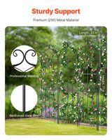 VEVOR 71 x 20 in, 4 Packs Rustproof Metal Garden Flower Trellis, Outdoor Climbing Rose & Cucumber Support, Decorative Clematis Trellis for Courtyards & Lawns