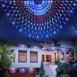 HYH American Flag Lights Outdoor Solar String Lights with 420 Super Bright LED Waterproof Flag Net Light of The United States for Yard,Garden,Festival,Holiday,4th of July,Independence Day Decoration