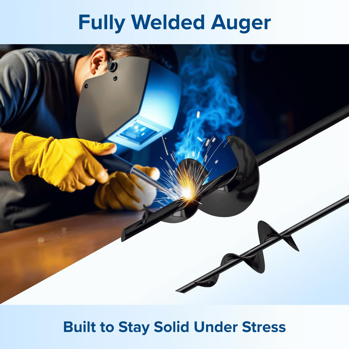 40 Inch Ground Anchor Stakes Heavy Duty – Extra Long Fully Welded Screw in Auger Ground Anchors for Deep Hold Tie Down Outdoor Structures, Earth Anchors for Shed Canopy Tent Yard, Sandy Soil, 4 Pack
