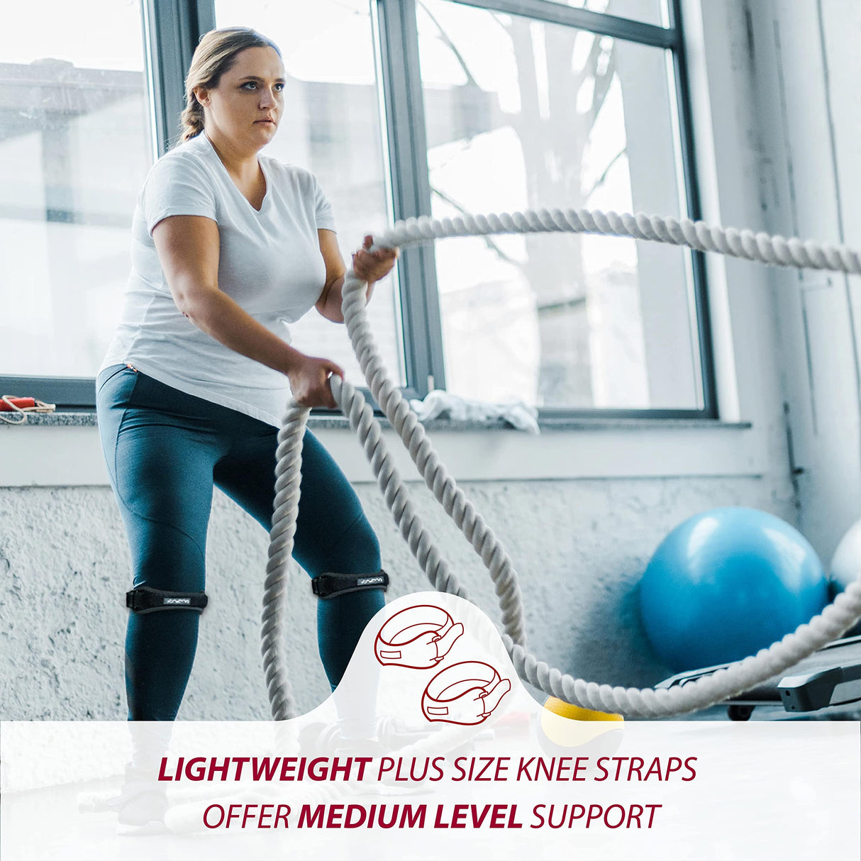 KARM Plus Size Knee Brace for Women & Men Plus Size - Patella Band - Patellar Tendon Support Strap for Jumpers Knee Pain, Basketball, Sports, Obese (XXL/3XL/4XL/5XL/6XL, Pair of 2 Straps, Black)