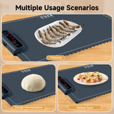 Food Warming Mat- Foldable Warming Mat for Food with Adjustable Temperature Control Time Moders Locking Function Electric Warming Tray for Parties,Home,Travel,Buffet Dark Blue