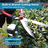 Hedge Shears, Sharp Hedge Clippers for Gardening, 21 inch High Carbon Steel Manual Hedge Trimmer with Ergonomic Anti-slip Handle, Labor-saving Long Garden Shears for Shrubs Bushes Lawn Yard Trimming