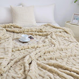 Aganear Fleece Throw Blanket for Couch, Fall Boho Blankets,50"x60" Khaki