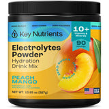 KEY NUTRIENTS Multivitamin Electrolytes Powder No Sugar - Tropical Peach Mango Electrolyte Powder - Endurance & Energy Supplement - Hydration Powder - No Calories - 90 Servings - Made in USA
