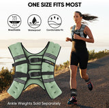 APEXUP Weighted Vest with 5lbs/10lbs/15lbs/20lbs/25lbs/30lbs Weights and Reflective Stripe, Weight Vest Men Women for Workout, Strength Training, Running (Mint, 20lbs)