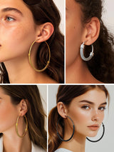 Big Earrings For Women 80mm Oversize Womens Statement Jewelry Stainless Steel Large Hoops Black Hoop Earrings