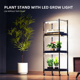 Spider Farmer 2026 Plant Stand with Grow Light, 4-Tier Rack 6Pcs 12" Full Spectrum 5000K LED Grow Lamps and Tent Cover Height Adjustable Small Greenhouse for Seedling Plant Indoor 16Lx12Dx47H (Update)
