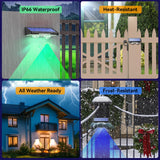 TECKNET Solar Fence Lights Outdoor 12 Pack, Warm White & 6 Colors & RGB, IP66 Waterproof LED Deck Light, Dusk to Dawn Fence Lights Solar for Wall, Railing, Step, Patio, Pool, Backyard, Outside