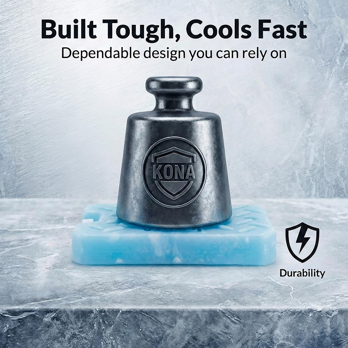 Kona Blue Ice 2 Pound Ice Packs for Coolers - Long Lasting Design - Refreezable Reusable Cooler Ice Pack (2)