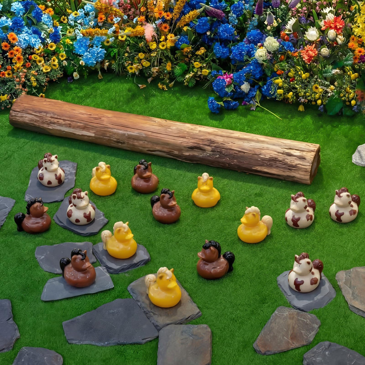 Memorywuu 72 Pcs Mini Horse Duck Bulk Tiny Bucking Bronco Duck Figurine Resin Pool Float Bath Decor Gift for Horse Racing Festival Basket Stuffers Table Party Decorations