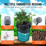 VEVOR DWC Hydroponic System, 5 Gallon 8 Buckets, Deep Water Culture Growing Bucket, Hydroponics Grow Kit with Pump, Air Stone and Water Level Device, for Indoor/Outdoor Leafy Vegetables