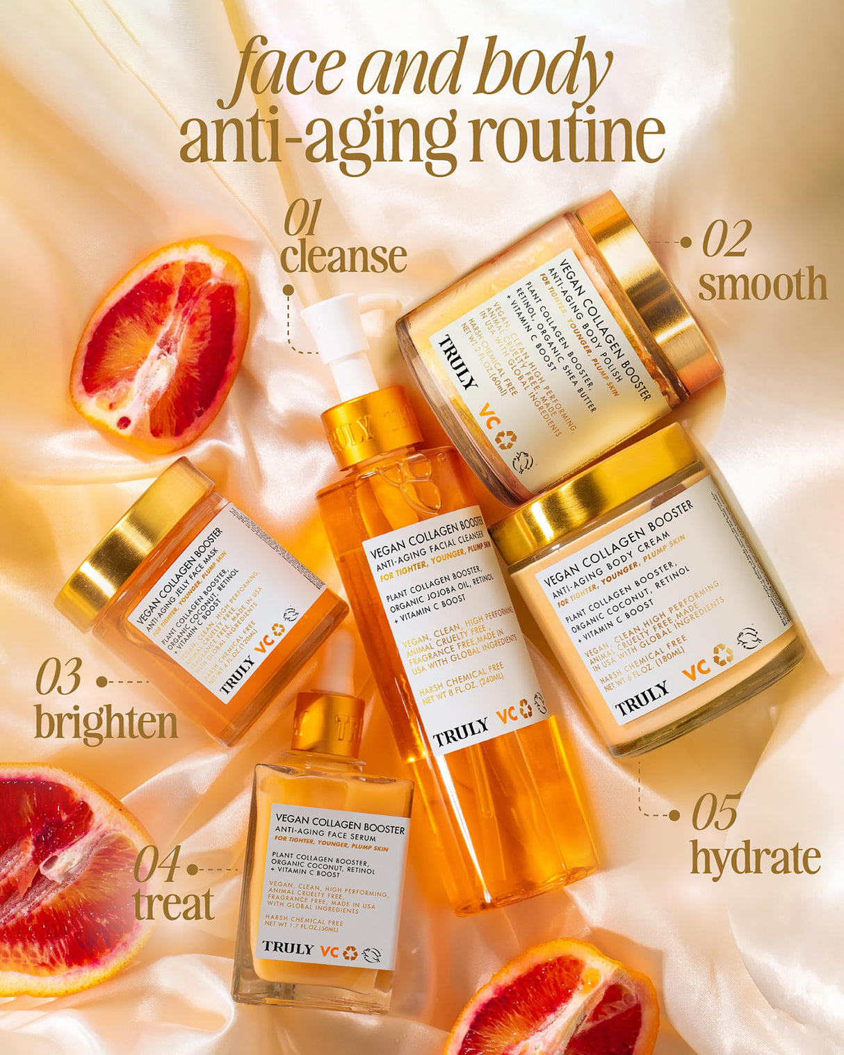 Truly Beauty Vegan Collagen Booster Anti-Aging Serum with Retinol, Vitamin C, and Organic Coconut Collagen Serum for Face Tightens Loose Skin, Fade Age Spots, and Discoloration, 1.7 Fl Oz.