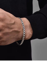 925 Sterling Silver Cuban Link Chain Bracelet 5mm Silver Bracelet for Men Women 8 Inches