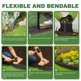 Metal Landscape Edging Border 6 Packs 42'' L x 4.5'' H, Galvanized Steel Garden Edging Border with 6 Stakes, Hammer-in Lawn Edging for Landscaping, Flower Bed, Yard, Pathway, Tree Ring (21ft Total)