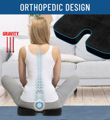 Everlasting Comfort Doctor Recommended Memory Foam Seat Cushion for Office Chairs & Car Seat - Ergonomic Office Desk Accessories for Tailbone Pain Relief, Sciatica & Back Support