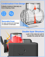 2-IN-1 Slush Machine & Ice Cream Maker Machine, 6 Modes for Smoothies, Milkshakes, Cocktails, Margarita, and Ice Cream, Double-Layer Tank, With Ice Cream Cone Holder, Self-Cleaning, For Home Use, Grey