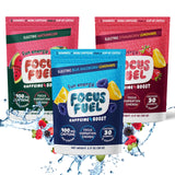 FocusFuel Energy Chews Variety 3-Pack (45 Servings) – 100mg Caffeine + L-Theanine + B12, Magnesium – Blue Raspberry Lemonade, Strawberry Lemonade, Watermelon – No Crash or Jitters