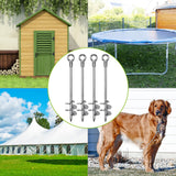 Insaga 30'' Ground Anchors Screw in Heavy Duty 12mm Solid Steel, 3" Spiral Blade with Smooth Edges, Fully Welded Design for Mobile Home, Shed, Trampoline, Swing Set, Carport, Earth, Tent, 4Pack