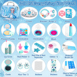 Hohosunlar Kids Makeup Set for Girls Toys, 34Pcs Washable Princess Frozen Make Up Kit w/ Dress Up Accessories, Christmas Birthday Princess Gifts Toys for Girls Kids Toddlers Age 3 4 5 6 7 8 9 10 11 12