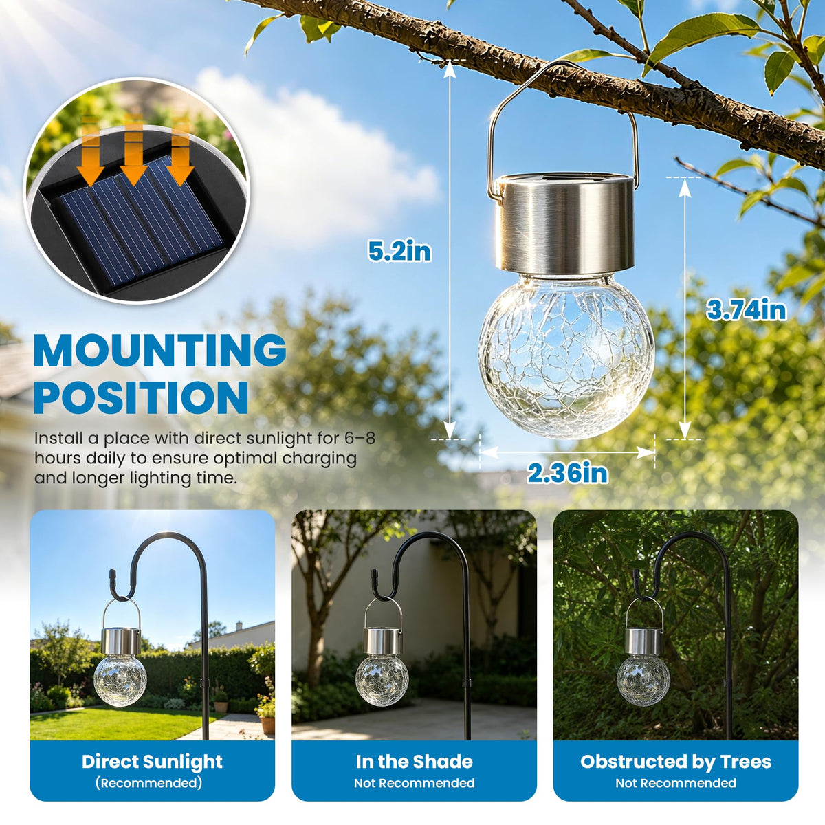 SOLPEX Hanging Solar Lights for Outside Garden Solar Hanging Lanterns 12 Pc