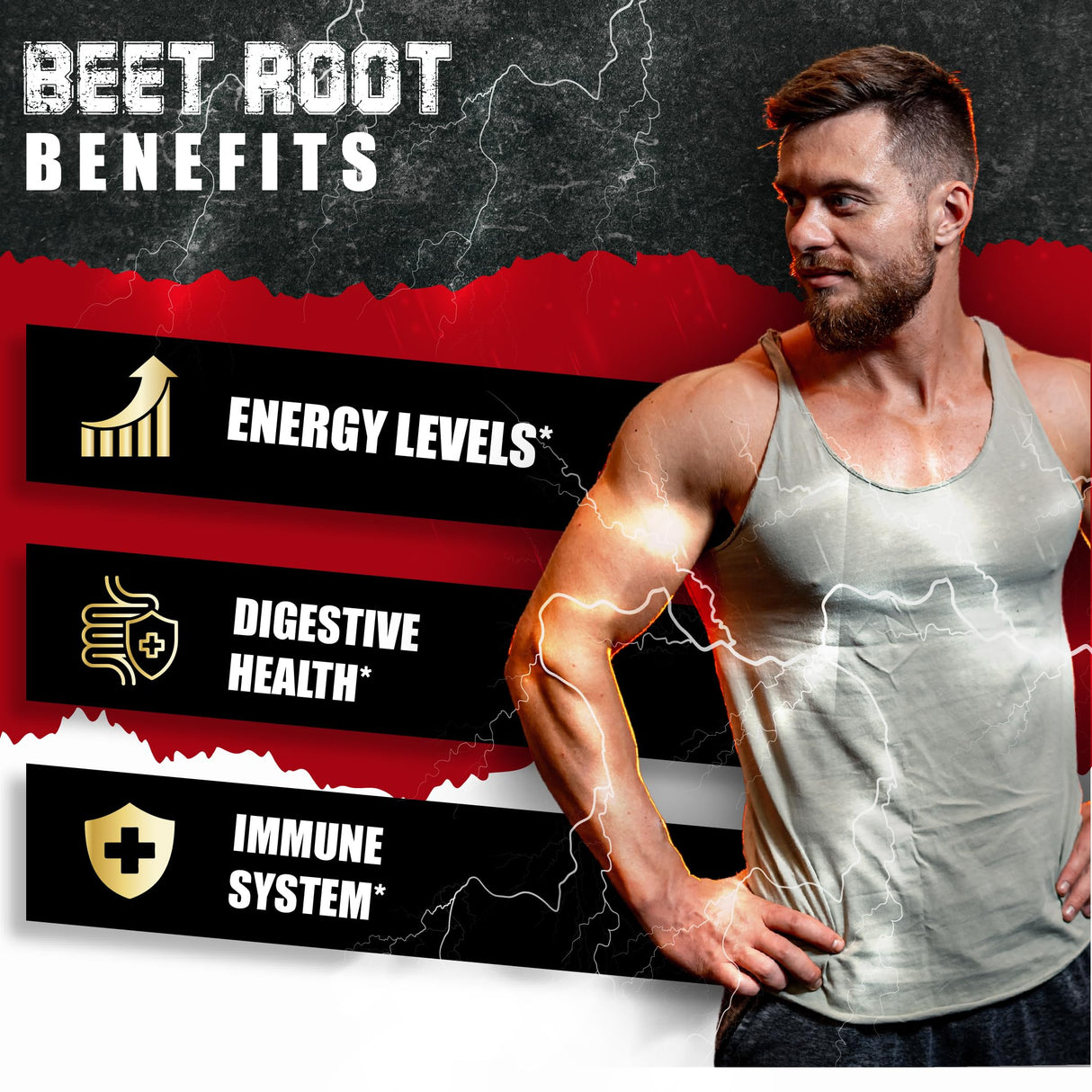 Beet Root Capsules - Green Tea, Red Spinach, Ginseng, Black Pepper - 90 Count - Supports Digestive, Immune System, Energy Levels - 3 Month Supply