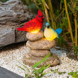 Ovewios Solar Garden Statues Outdoor Decor, Garden Sculptures Stones Statue Novelty Birds Figurine Decoration for Patio Yard Porch Art Home Decor