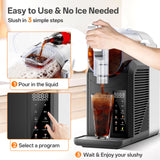 ZABINS Slushie Machine, 2L/68oz Frozen Drink Maker & Margarita Machine with 6 Presets and LED Display, No Ice Needed, Slushy Machine for Home & Party