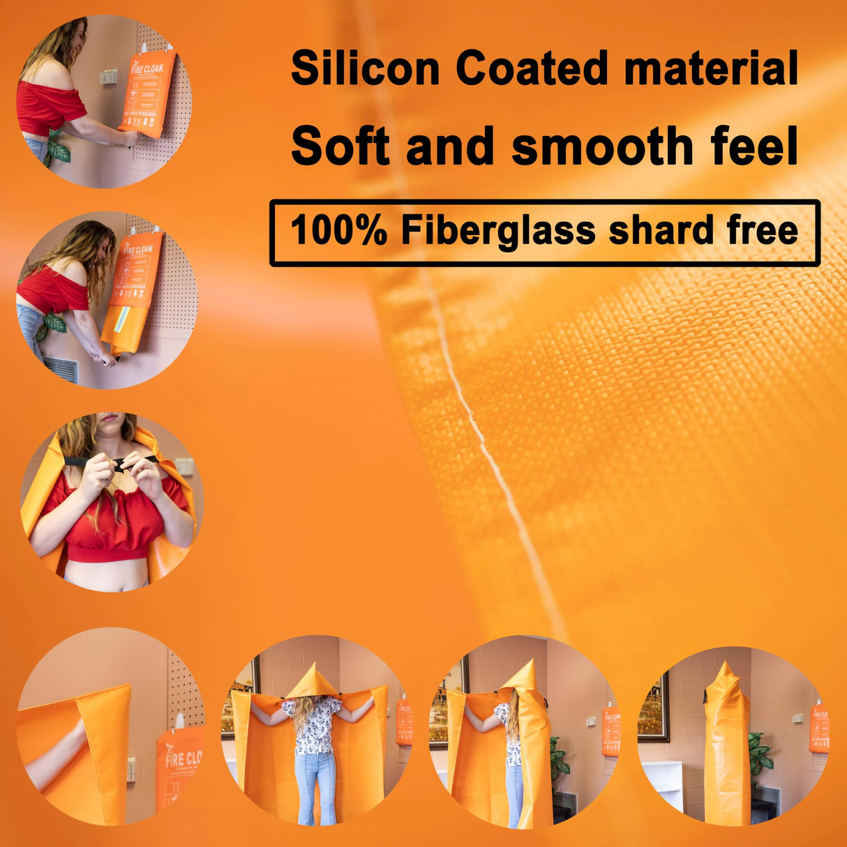 Supa Ant Silicone Fire Cloak for Fireproof Suit Emergency Blanket for Home and Kitchen - Emergency Poncho as Heat Shield Blanket -Fire Resistant Hoodie-Escape Suit with Cape and Hood (70x55 in.-Large)