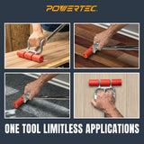 POWERTEC Extendable Floor and Wall Roller for Vinyl Flooring, Tile & Linoleum Roller with Extendable 17" to 27" Handle, 7.5" Wide for LVP, Veneer, Carpet, Wall Coverings, 1PK (71033V)